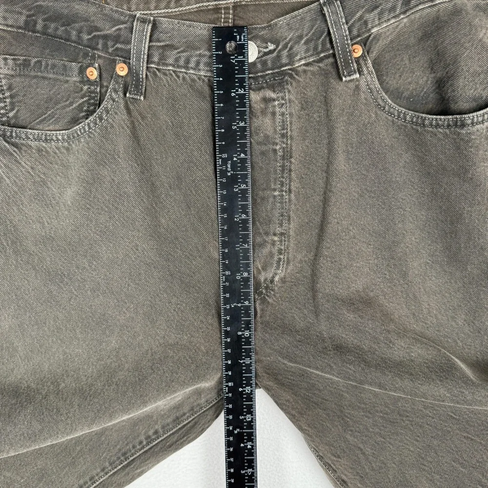 Levi's 501 Original Fit Jeans Mens 36x32 Gray Button Fly Straight Leg Denim